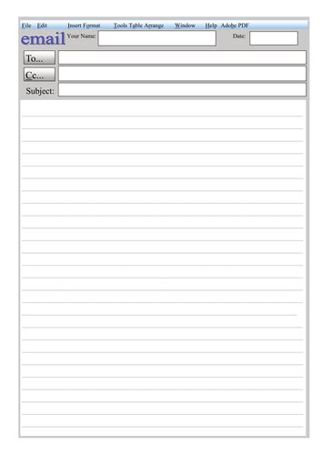 Printable Blank Email Template